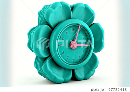 Original green watch with sculpted plasticine flower around dial Original green watch with sculpted plasticine flower around dial 97722418