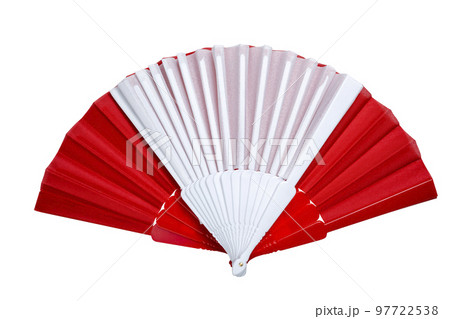 Red and white Chinese fan 97722538
