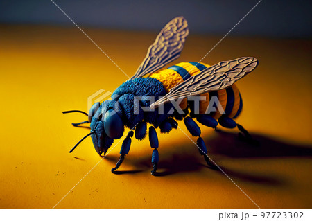 Toy plasticine bee with black eyes and wings Toy plasticine bee with black eyes and wings 97723302