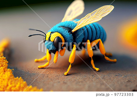 Large plasticine bee with wings and thin legs Large plasticine bee with wings and thin legs 97723303