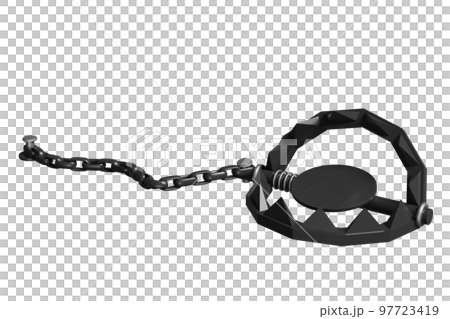 Bear Trap isolated. business trap, scammer concept, 3d illustration, 3d render 97723419