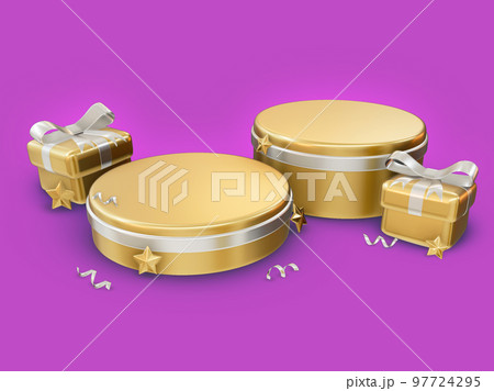 3d rendering of promotion sale with gift box and Product display podium., Background rendering with podium and wall scene Merry Christmas and New Year festive background., 3D illustration 3d rendering of promotion sale with gift box and Product display podium., Background rendering with podium and wall scene Merry Christmas and New Year festive background., 3D illustration 97724295