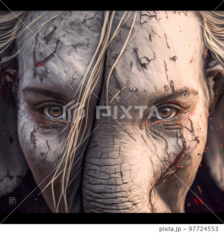 fantasy woman warrior close up portrait illustration generative ai 97724553