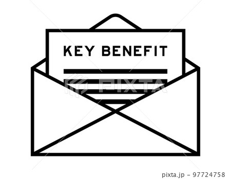 Envelope and letter sign with word key benefit...のイラスト素材 [97724758] - PIXTA