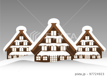 【岐阜県】冬の白川郷。世界遺産。 【岐阜県】冬の白川郷。世界遺産。 97724923