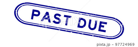 Grunge blue past due word rubber seal stamp on white background 97724969