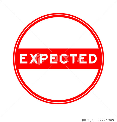 Red color round seal sticker in word expected on white background Red color round seal sticker in word expected on white background 97724989