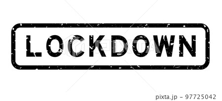 Grunge black lockdown word square rubber seal stamp on white background Grunge black lockdown word square rubber seal stamp on white background 97725042