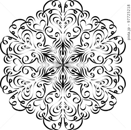 Abstract illustration. Lacy mandala pattern in circle. Element for design. Abstract illustration. Lacy mandala pattern in circle. Element for design. 97725218