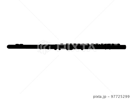 シンプルでおしゃれなフルートのシルエットイラスト素材 97725299