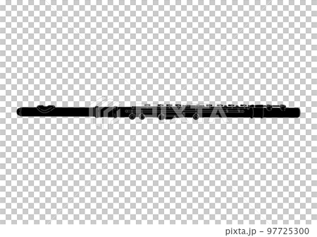 シンプルでおしゃれなフルートのシルエットイラスト素材 97725300