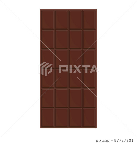 Large chocolate bar without packaging, color isolated vector illustration in cartoon style 97727201