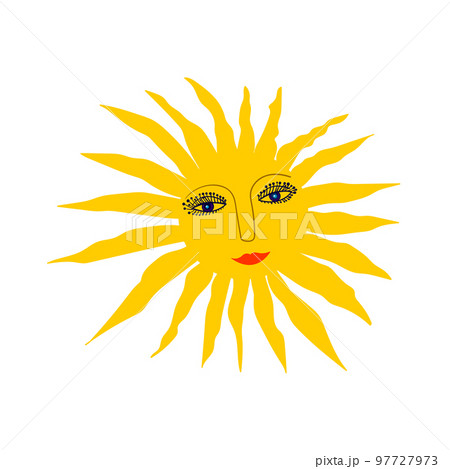 Vector sun illustration.Cartoon character 97727973