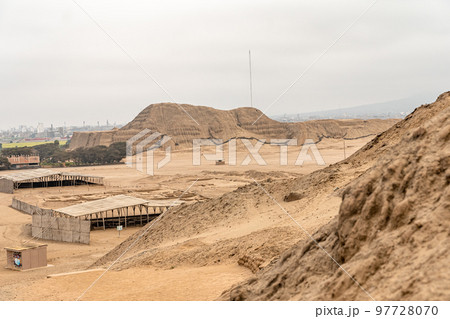 Huaca de la Luna archaeological site in Peru near Trujillo 97728070