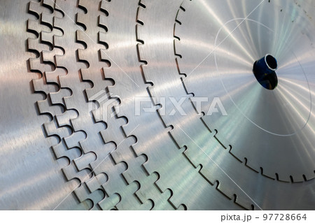 Diamond carving discs fot stone circular saw machine on counter at market 97728664