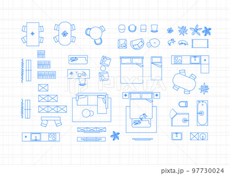 Construction drawing furniture icons Construction drawing furniture icons 97730024