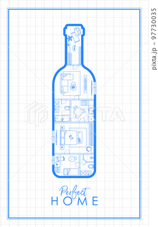 Wine bottle construction drawing 97730035