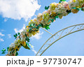 Floral wedding arch detail. 97730747