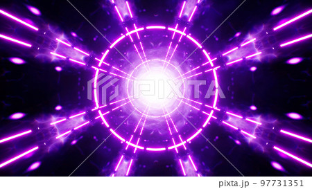 Flickering Purple Light Rail Energy Tunnel VJ Background 97731351