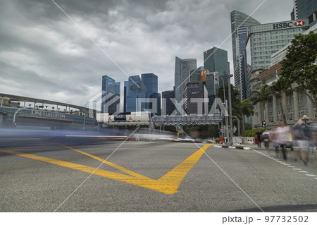 Car traffic in the downtown and central area, Singapore Car traffic in the downtown and central area, Singapore 97732502