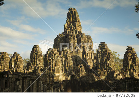Khmer Buddhist temple Bayon, Angkor Thom, Cambodia 97732608