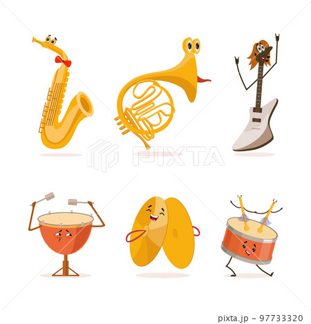 Set of musical instrument characters....のイラスト素材 [97733320] - PIXTA