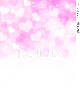 ピンクハートキラキラ背景 97734467
