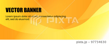 明るい黄色とオレンジ色の曲線グラデーションで描かれたアブストラクト背景画像。ヘッダー、バナー、ページ 明るい黄色とオレンジ色の曲線グラデーションで描かれたアブストラクト背景画像。ヘッダー、バナー、ページ 97734630