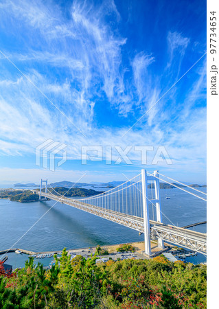 秋の瀬戸大橋　鷲羽山展望台　岡山県倉敷市 97734654