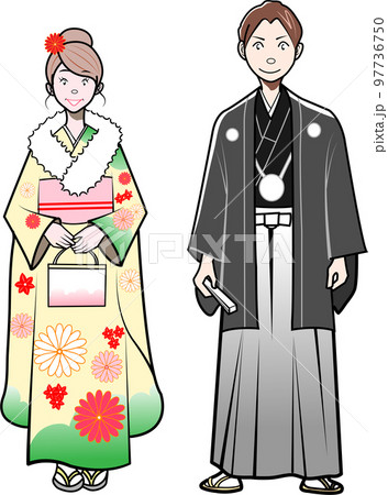 和装、着物の男女 和装、着物の男女 97736750