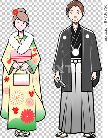 和装、着物の男女 和装、着物の男女 97736750