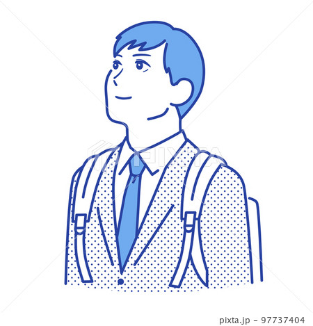 前向きな若いビジネスマンのシンプルなベクターイラスト素材 97737404