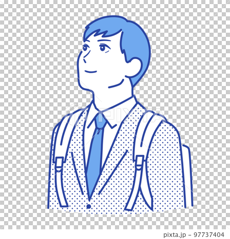 前向きな若いビジネスマンのシンプルなベクターイラスト素材 97737404