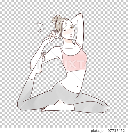 A woman doing yoga poses painful 97737452