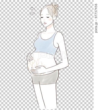 Pregnant women suffering from stretch marks Pregnant women suffering from stretch marks 97737456