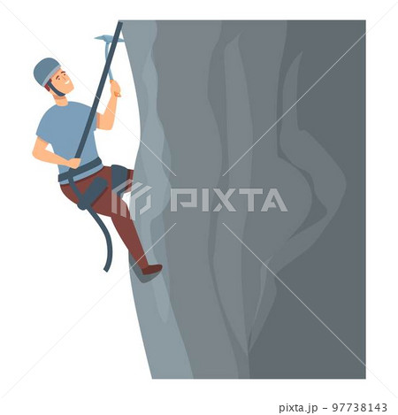 Extreme climber icon cartoon vector. Activity tourism. Adventure rock Extreme climber icon cartoon vector. Activity tourism. Adventure rock 97738143