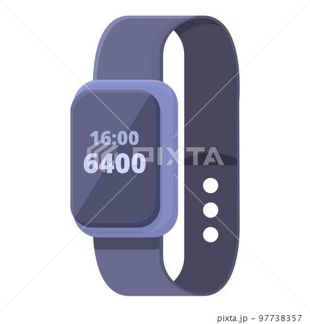 Digital step icon cartoon vector. Sport app. Health device 97738357