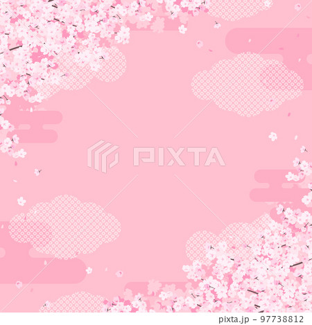 華やかな和風の桜の背景素材(正方形) 華やかな和風の桜の背景素材(正方形) 97738812