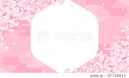 華やかな和風の桜のフレーム・背景素材（横向き16:9） 97738815