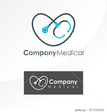 Simple and unique Stethoscope and heart image graphic icon logo design abstract concept vector stock. Can be used as a company symbol or related to medical or health 97739305