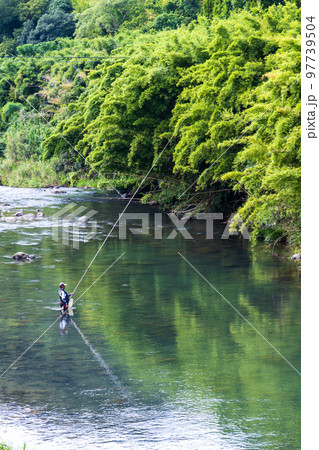 釣り　豊かな自然(氷川・火の国橋周辺から観える景色)「立神峡里地公園」 97739504