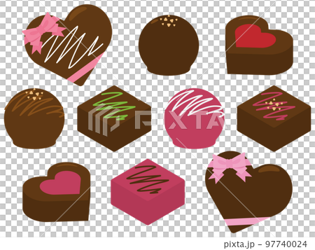 バレンタインデーのチョコレートアイコンセット 97740024