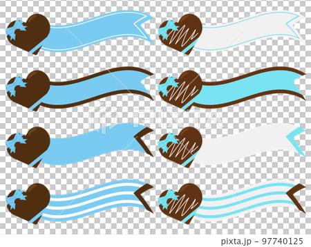 8 條裝白色情人節巧克力旗幟絲帶 97740125