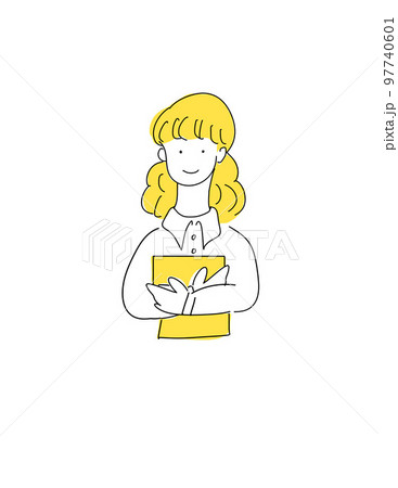 楽譜または書類を持つ女性 97740601