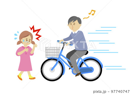 乱暴な自転車運転のイラストイメージ 97740747
