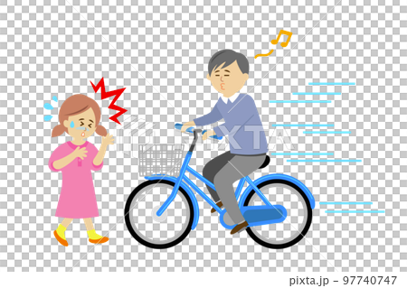 乱暴な自転車運転のイラストイメージ 97740747