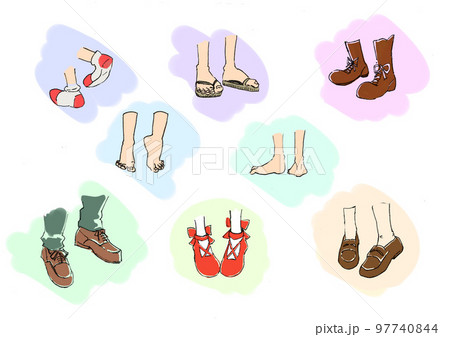 いろいろな靴 足のイラスト素材 [97740844] - PIXTA