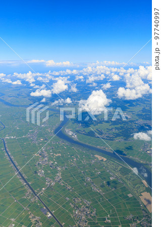千葉茨城_利根川と霞ヶ浦周辺の空撮風景 千葉茨城_利根川と霞ヶ浦周辺の空撮風景 97740997