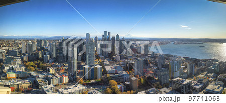 View from the Space Needle of the cityscape of Tacoma Downtown in Washington, United States View from the Space Needle of the cityscape of Tacoma Downtown in Washington, United States 97741063