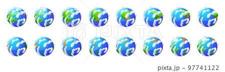 Earth globe rotation. Icons of world, planet Earth globe rotation. Icons of world, planet 97741122